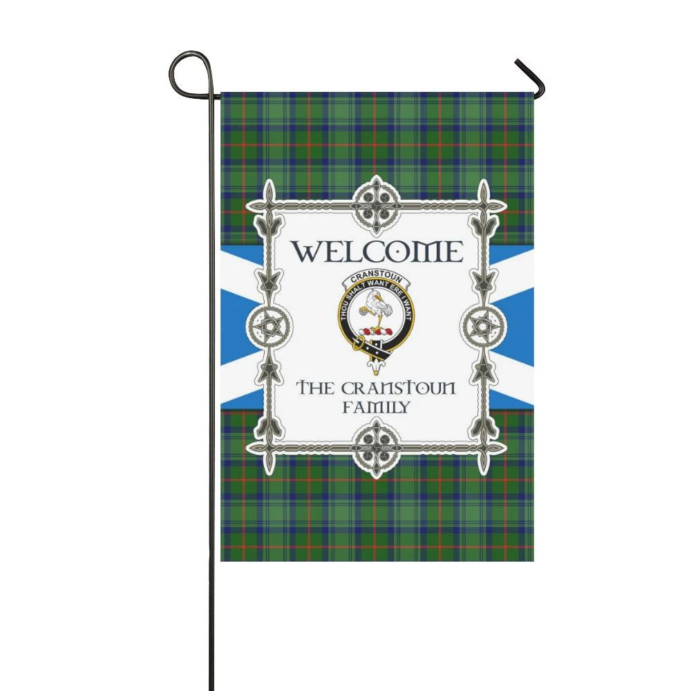 Cranstoun Clan Garden Flag, Scottish Tartan Cranstoun Clans Garden Flag New Style