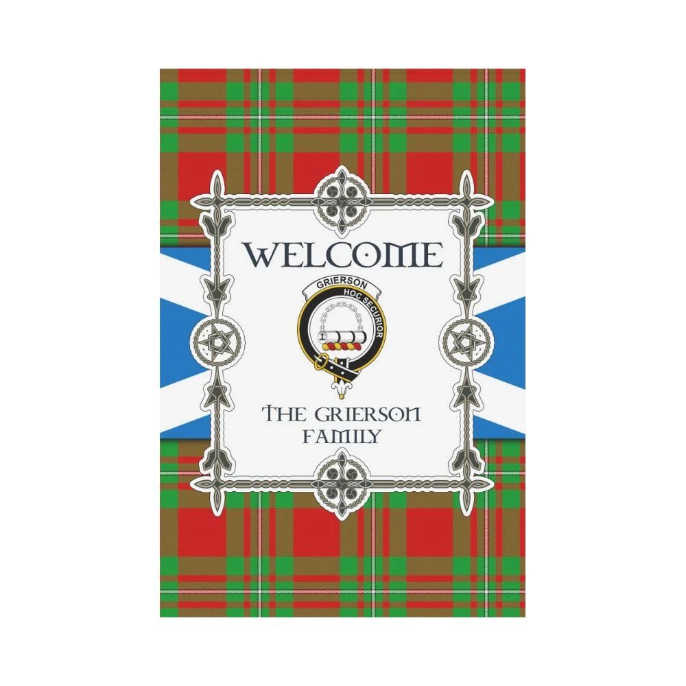 Grierson Clan Garden Flag, Scottish Tartan Grierson Clans Garden Flag New Style
