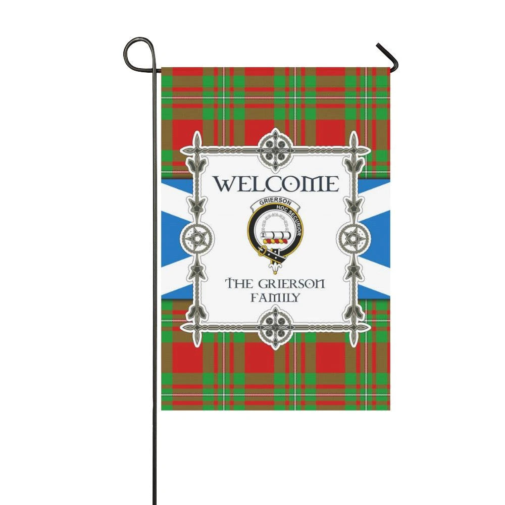 Grierson Clan Garden Flag, Scottish Tartan Grierson Clans Garden Flag New Style