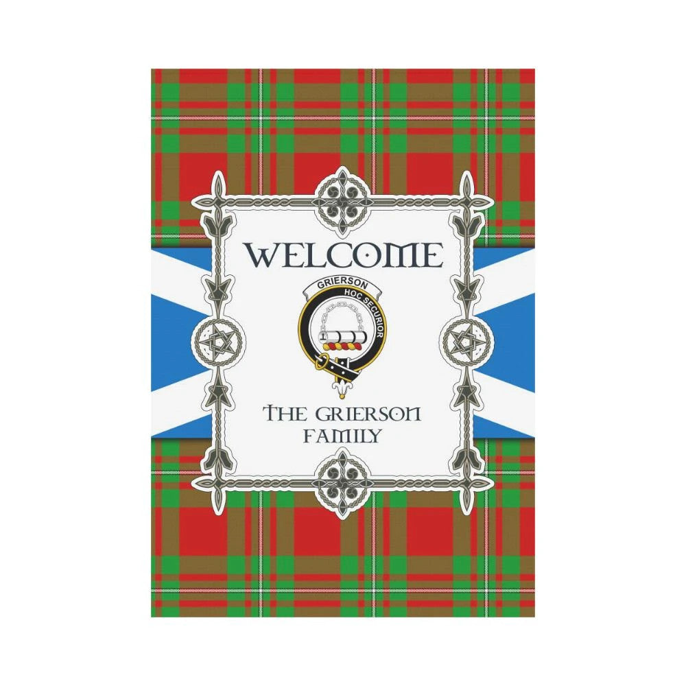 Grierson Clan Garden Flag, Scottish Tartan Grierson Clans Garden Flag New Style
