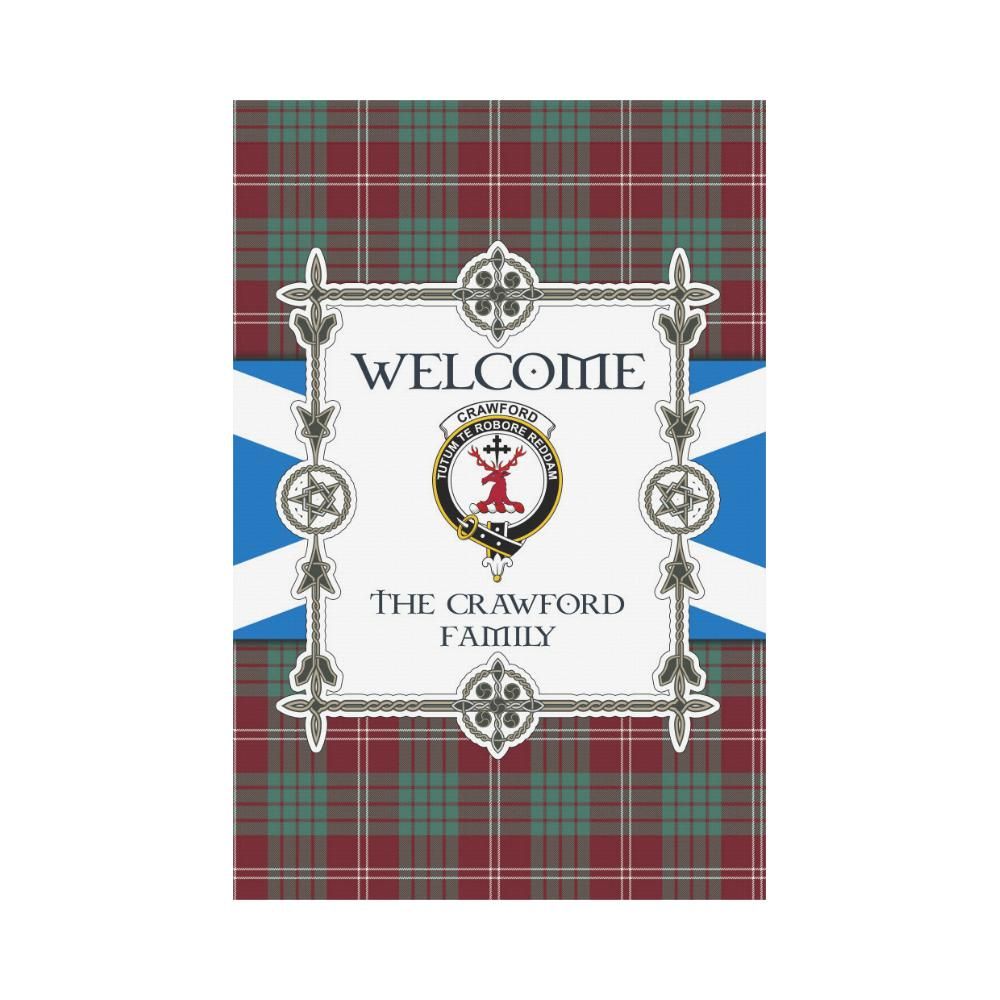 Crawford Clan Garden Flag, Scottish Tartan Crawford Clans Garden Flag New Style