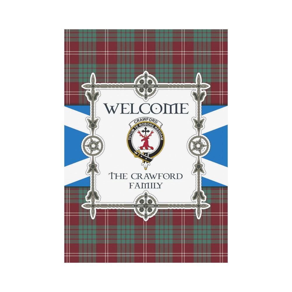 Crawford Clan Garden Flag, Scottish Tartan Crawford Clans Garden Flag New Style