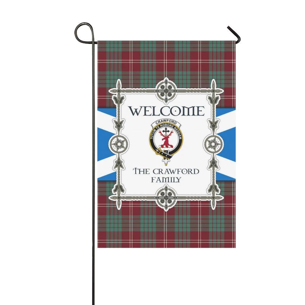 Crawford Clan Garden Flag, Scottish Tartan Crawford Clans Garden Flag New Style