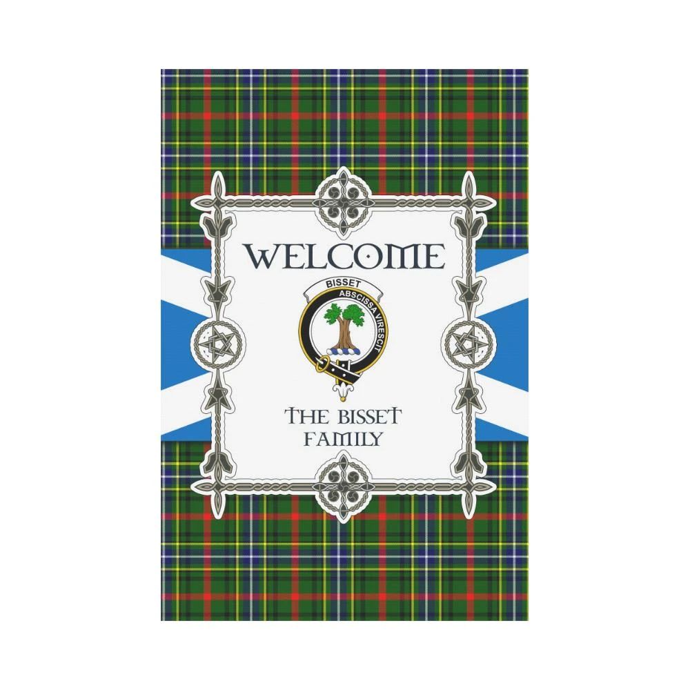Bisset Clan Garden Flag, Scottish Tartan Bisset Clans Garden Flag New Style
