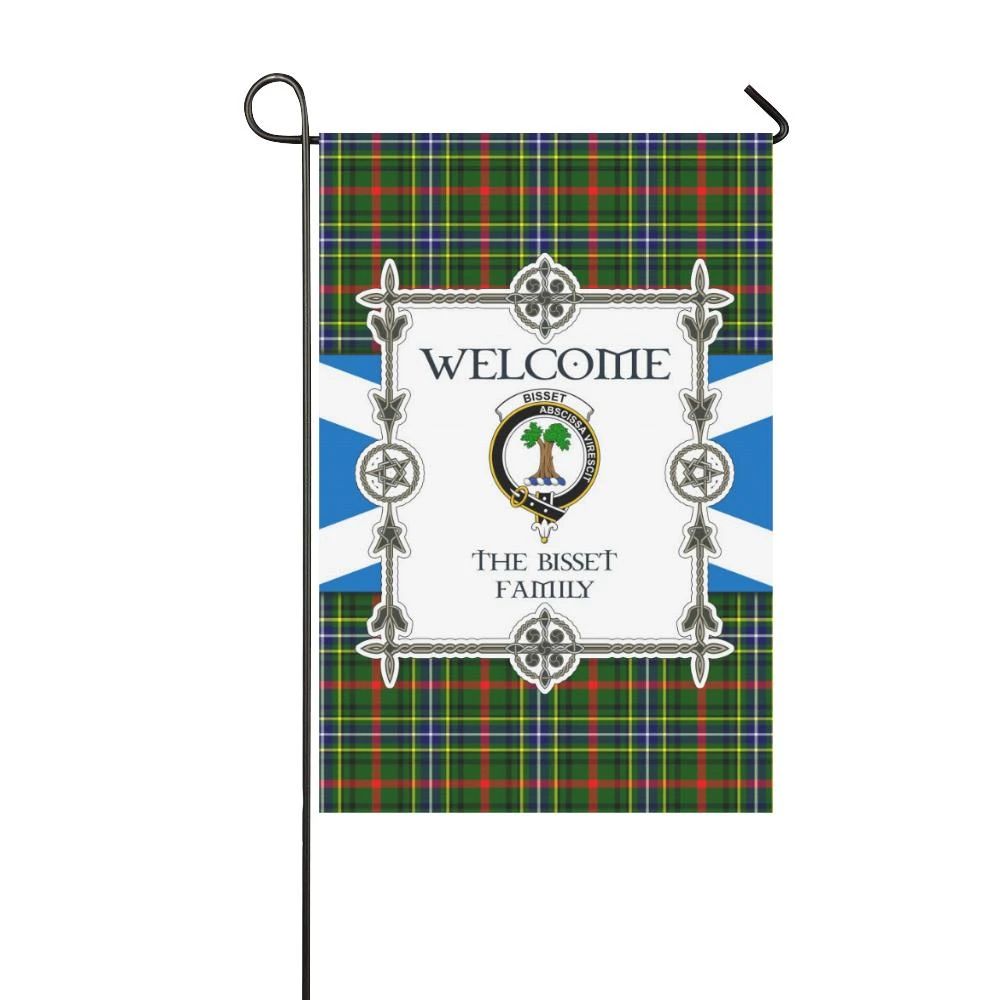 Bisset Clan Garden Flag, Scottish Tartan Bisset Clans Garden Flag New Style