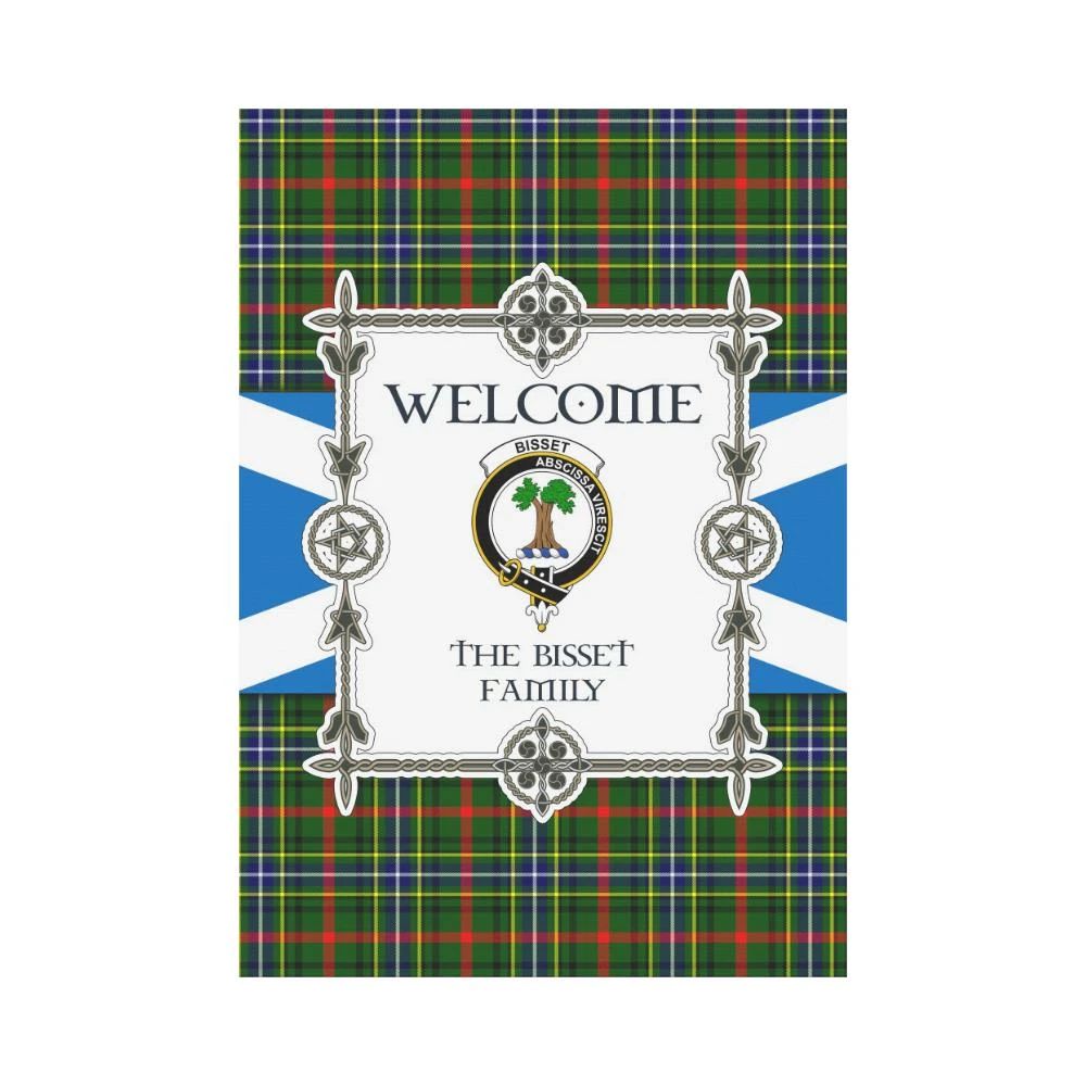 Bisset Clan Garden Flag, Scottish Tartan Bisset Clans Garden Flag New Style