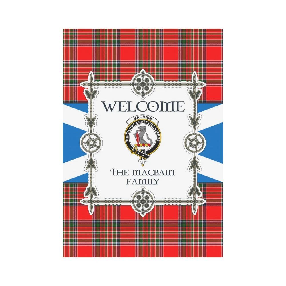 Macbain Clan Garden Flag, Scottish Tartan Macbain Clans Garden Flag New Style