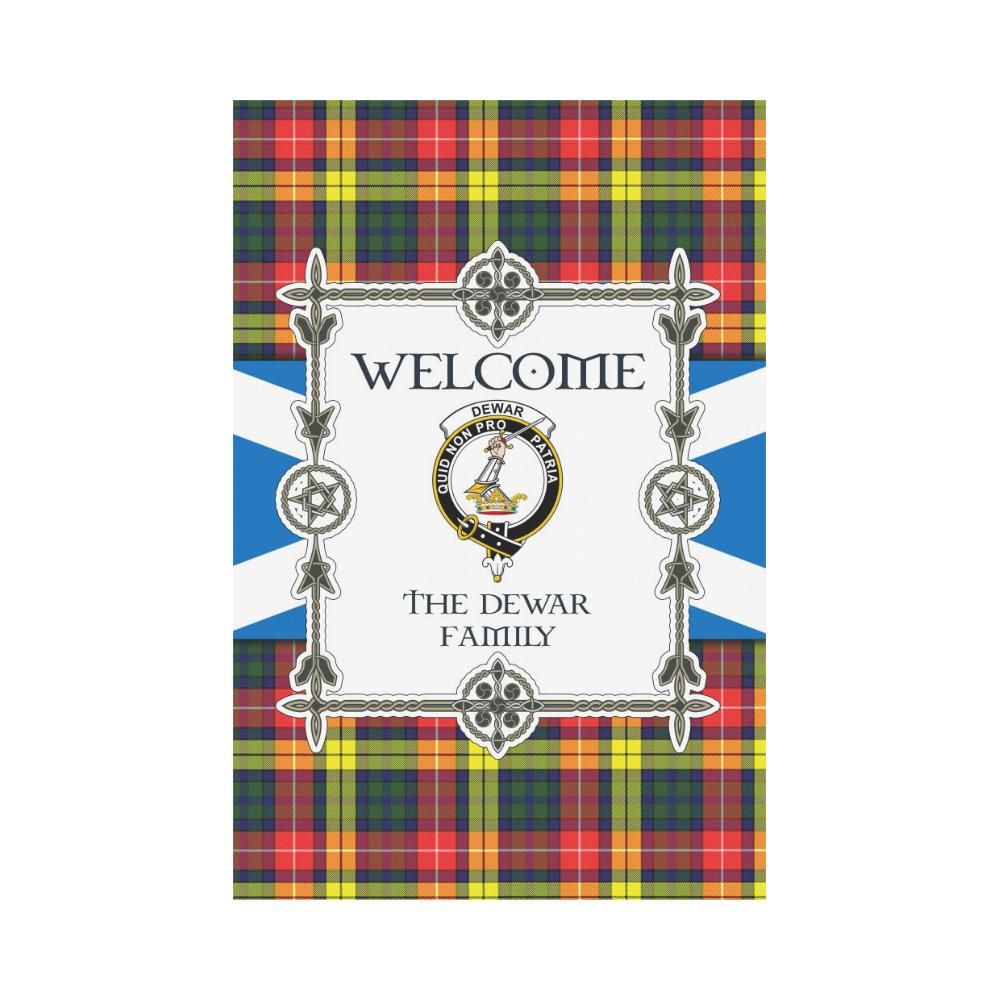 Dewar Clan Garden Flag, Scottish Tartan Dewar Clans Garden Flag New Style