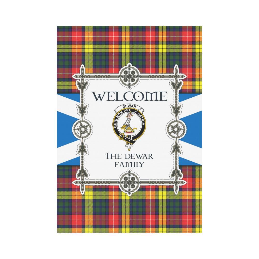 Dewar Clan Garden Flag, Scottish Tartan Dewar Clans Garden Flag New Style