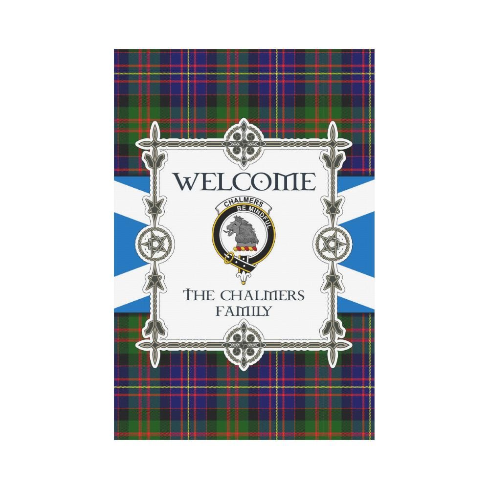 Chalmers Clan Garden Flag, Scottish Tartan Chalmers Clans Garden Flag New Style