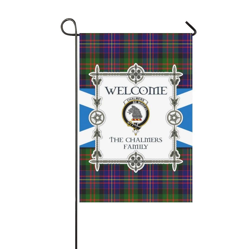 Chalmers Clan Garden Flag, Scottish Tartan Chalmers Clans Garden Flag New Style