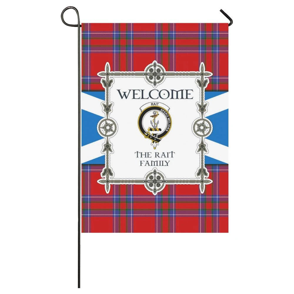 Rait Clan Garden Flag, Scottish Tartan Rait Clans Garden Flag New Style
