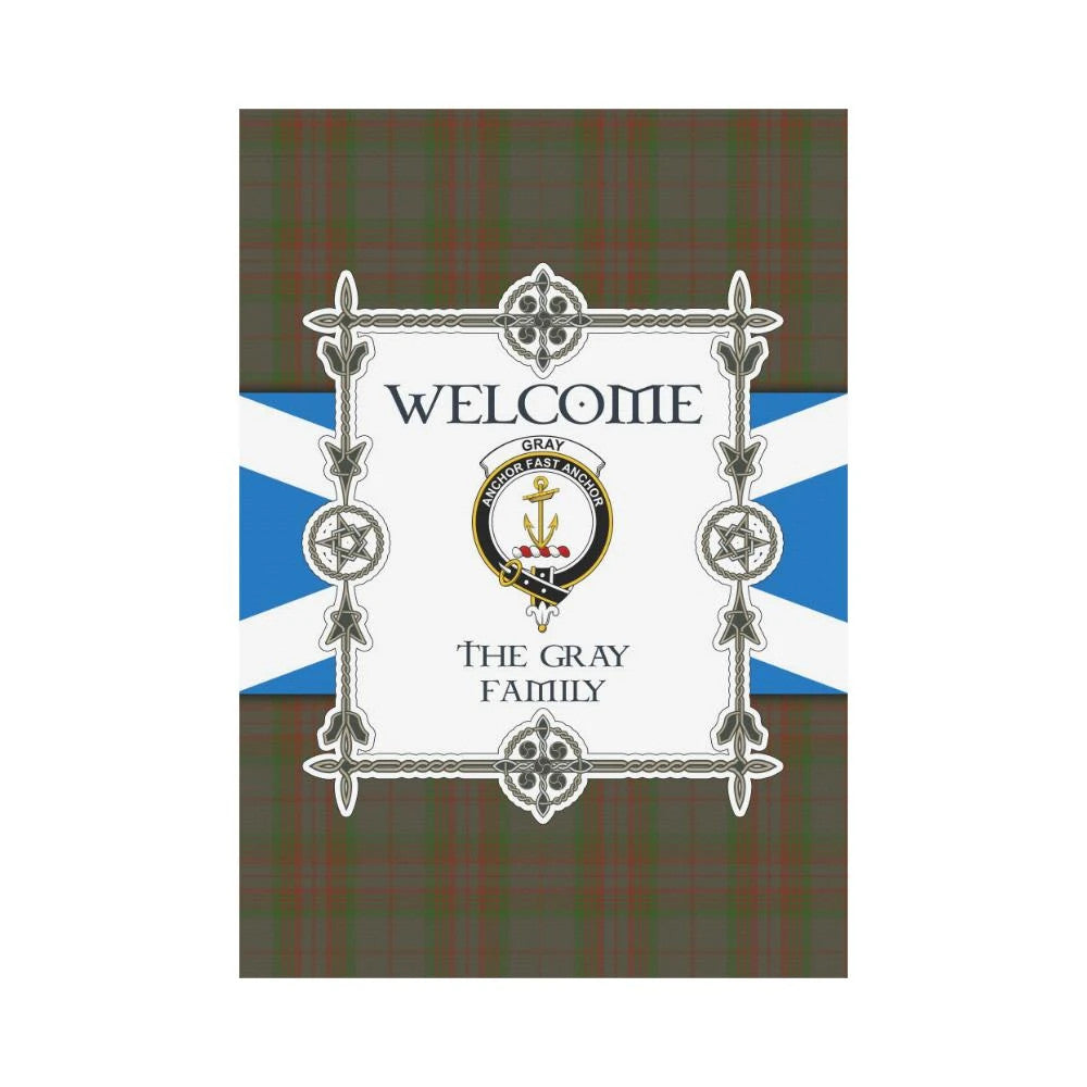Gray Clan Garden Flag, Scottish Tartan Gray Clans Garden Flag New Style