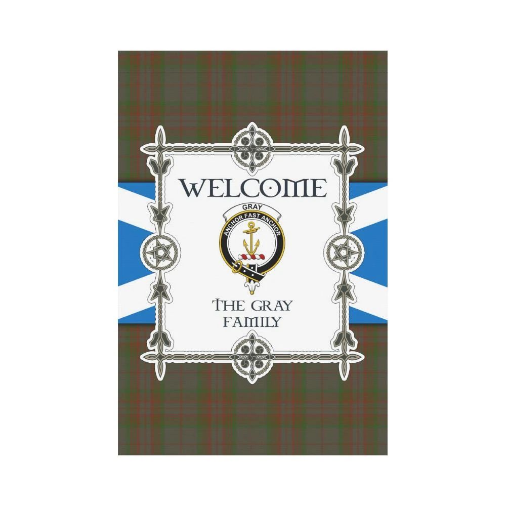 Gray Clan Garden Flag, Scottish Tartan Gray Clans Garden Flag New Style