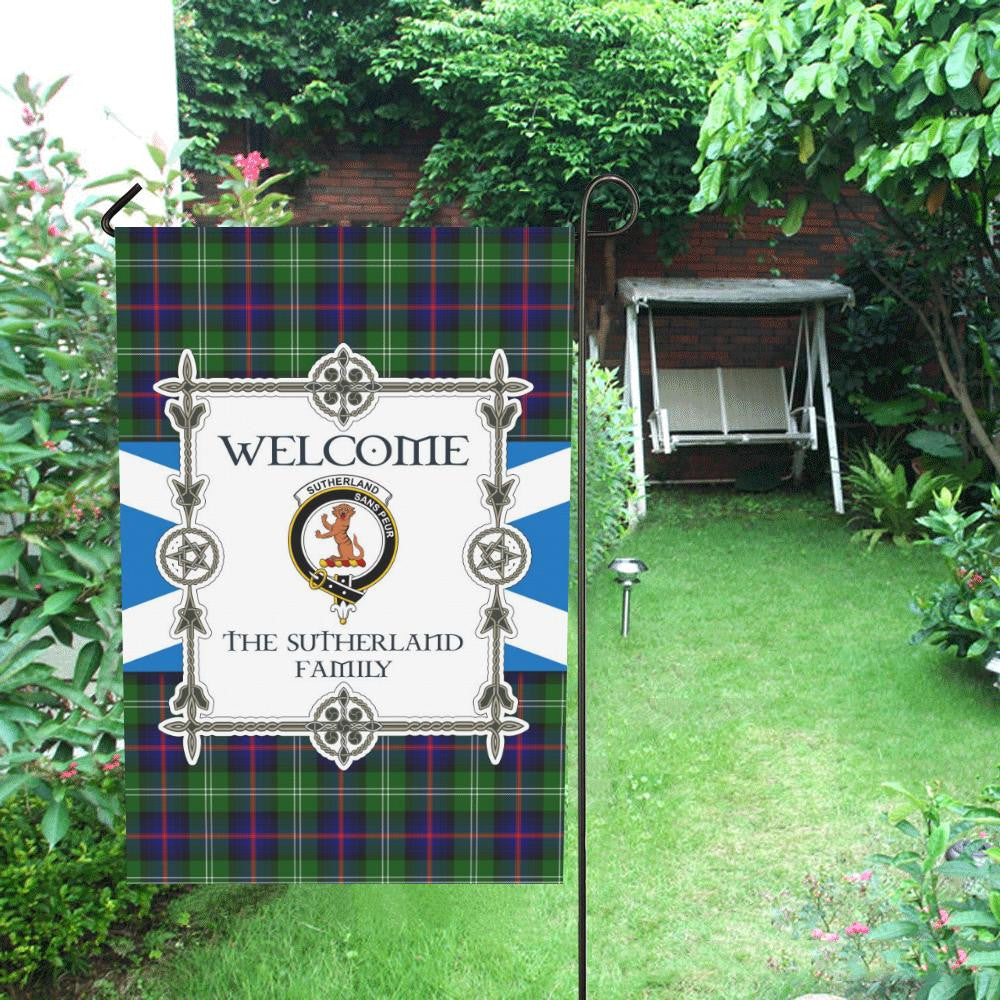 Sutherland Clan Garden Flag, Scottish Tartan Sutherland Clans Garden Flag New Style