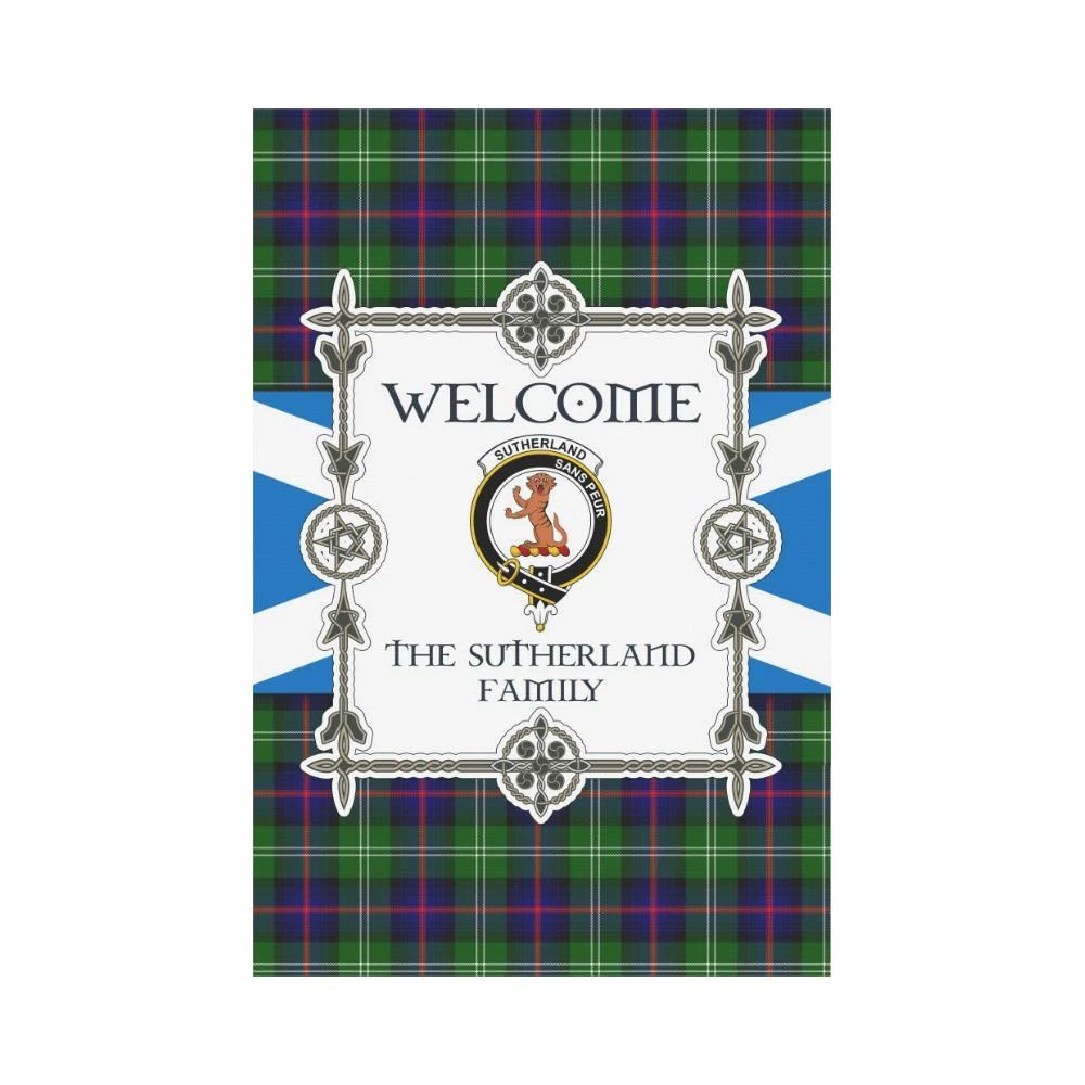 Sutherland Clan Garden Flag, Scottish Tartan Sutherland Clans Garden Flag New Style