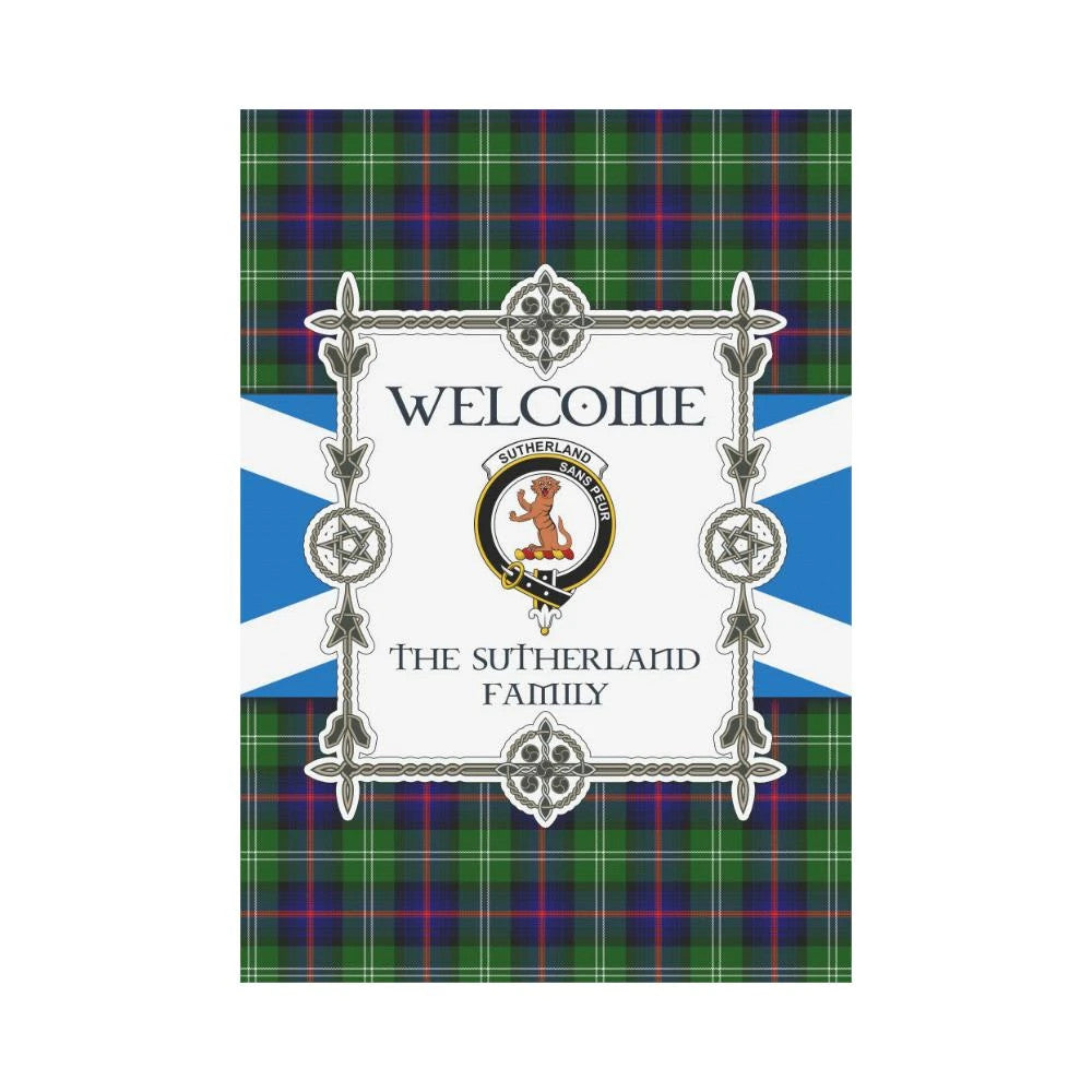 Sutherland Clan Garden Flag, Scottish Tartan Sutherland Clans Garden Flag New Style