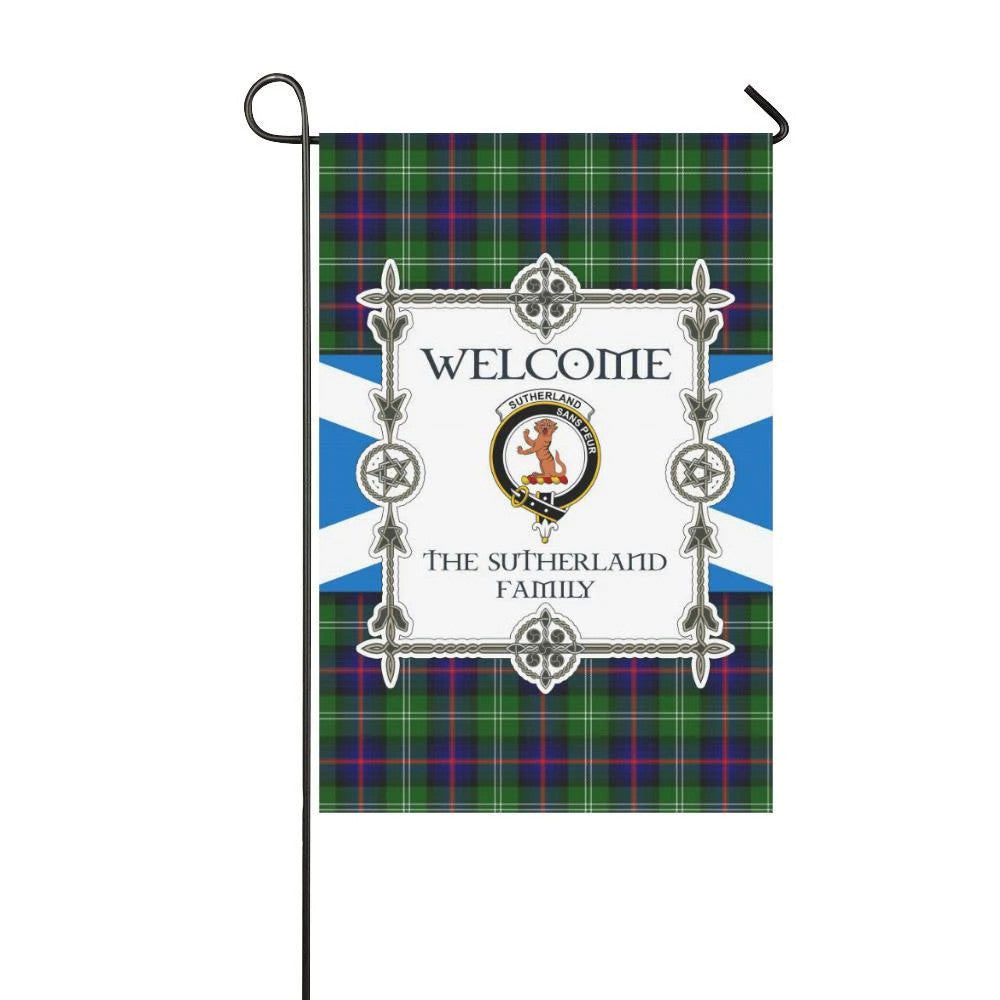 Sutherland Clan Garden Flag, Scottish Tartan Sutherland Clans Garden Flag New Style