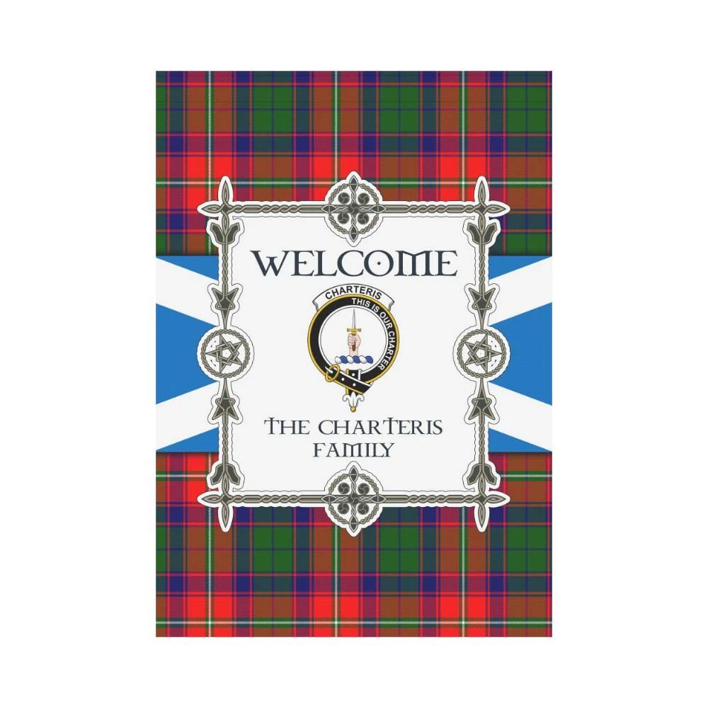 Charteris Clan Garden Flag, Scottish Tartan Charteris Clans Garden Flag New Style