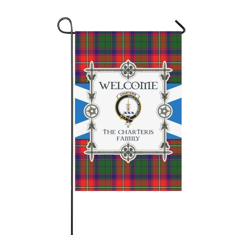 Charteris Clan Garden Flag, Scottish Tartan Charteris Clans Garden Flag New Style