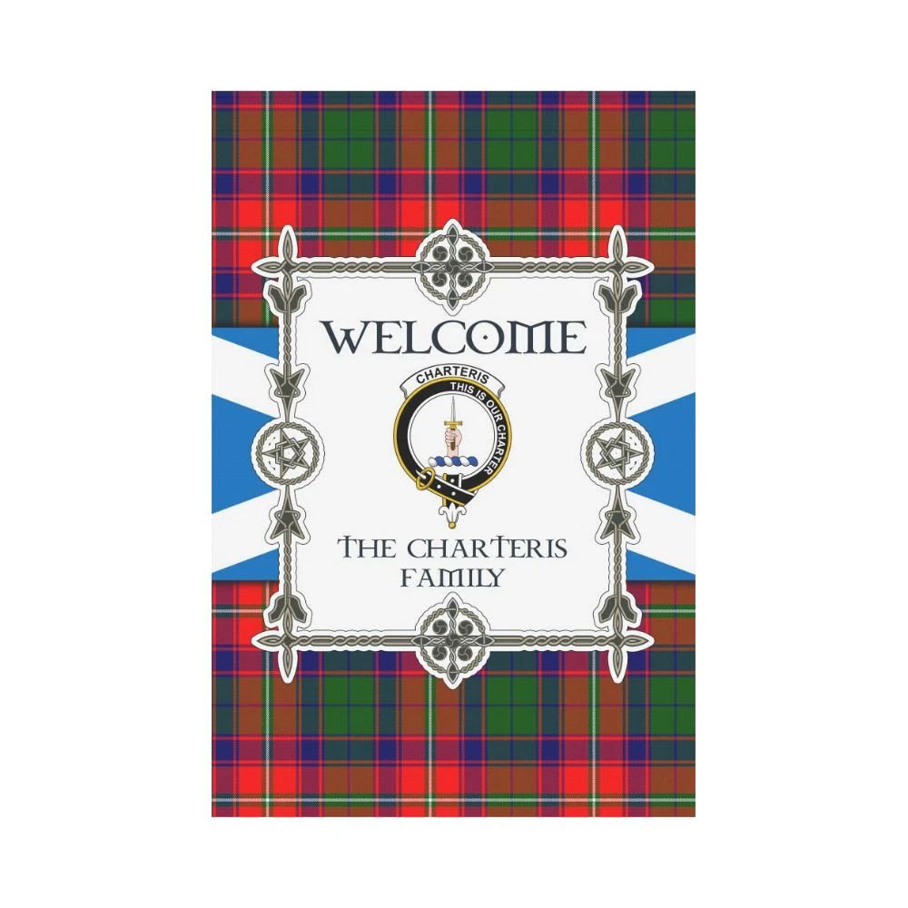 Charteris Clan Garden Flag, Scottish Tartan Charteris Clans Garden Flag New Style