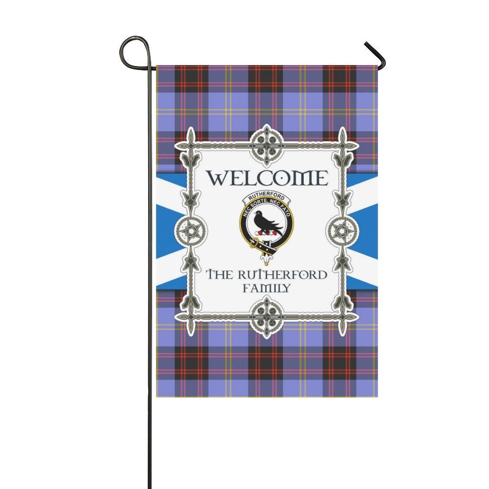 Rutherford Clan Garden Flag, Scottish Tartan Rutherford Clans Garden Flag New Style