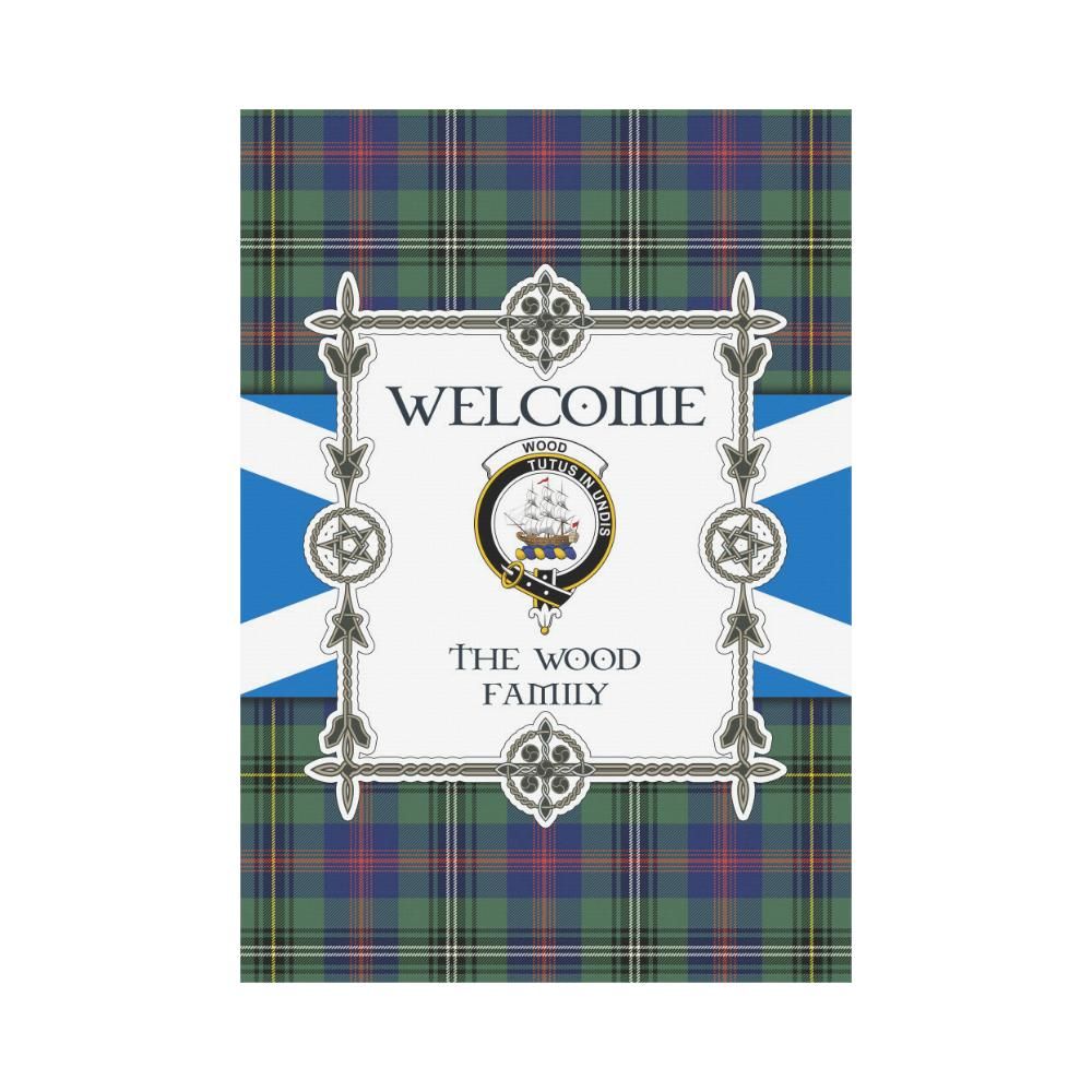 Wood Clan Garden Flag, Scottish Tartan Wood Clans Garden Flag New Style