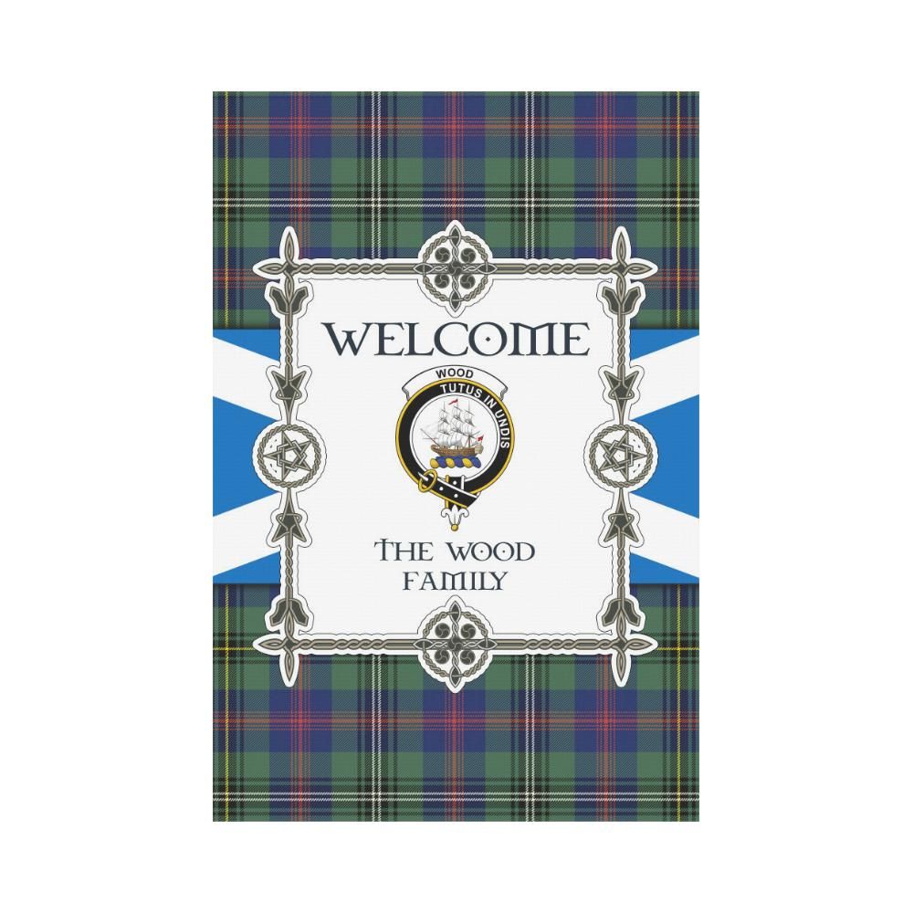 Wood Clan Garden Flag, Scottish Tartan Wood Clans Garden Flag New Style