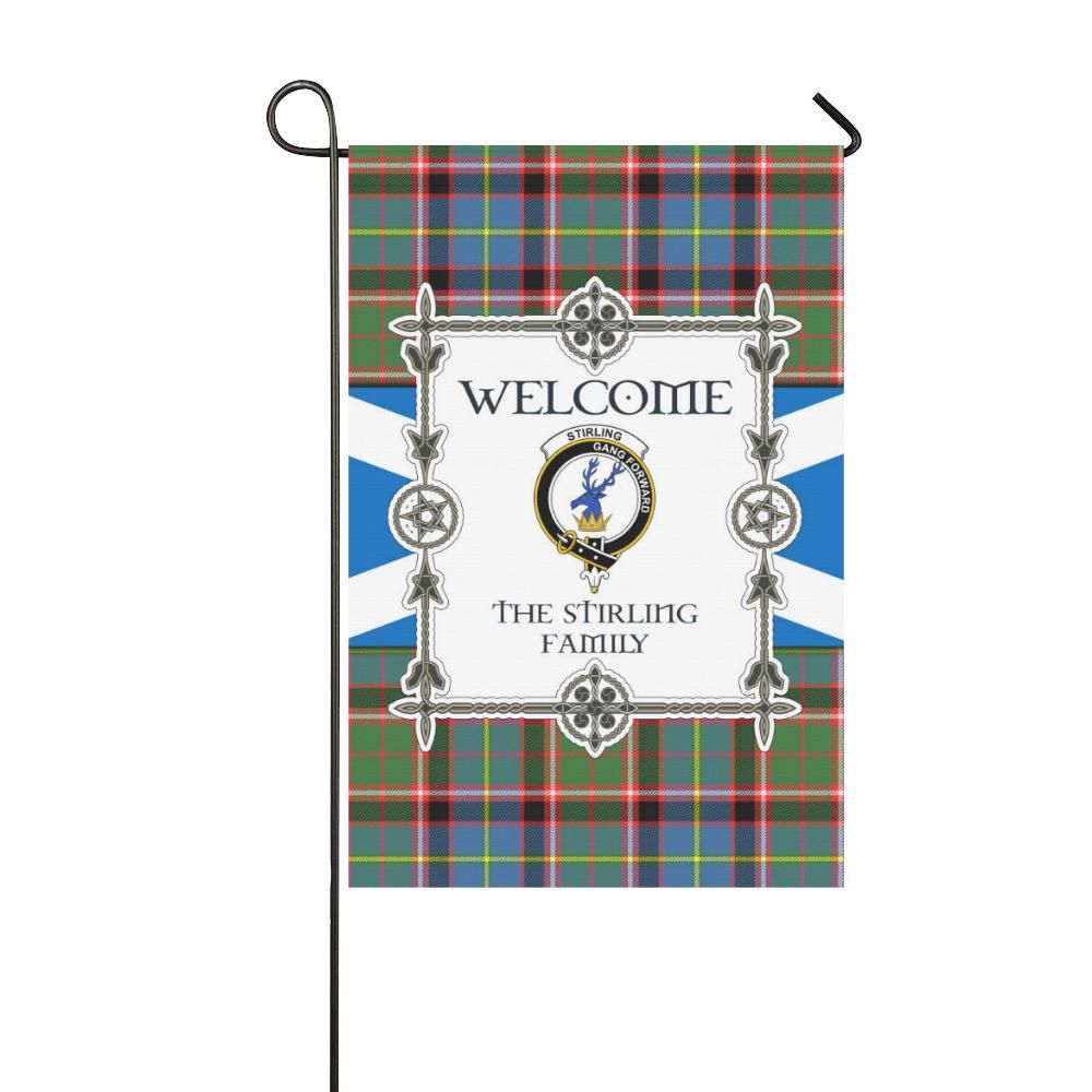 Stirling Clan Garden Flag, Scottish Tartan Stirling Clans Garden Flag New Style