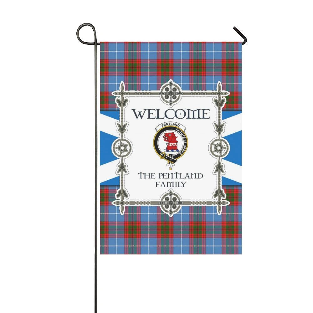 Pentland Clan Garden Flag, Scottish Tartan Pentland Clans Garden Flag New Style