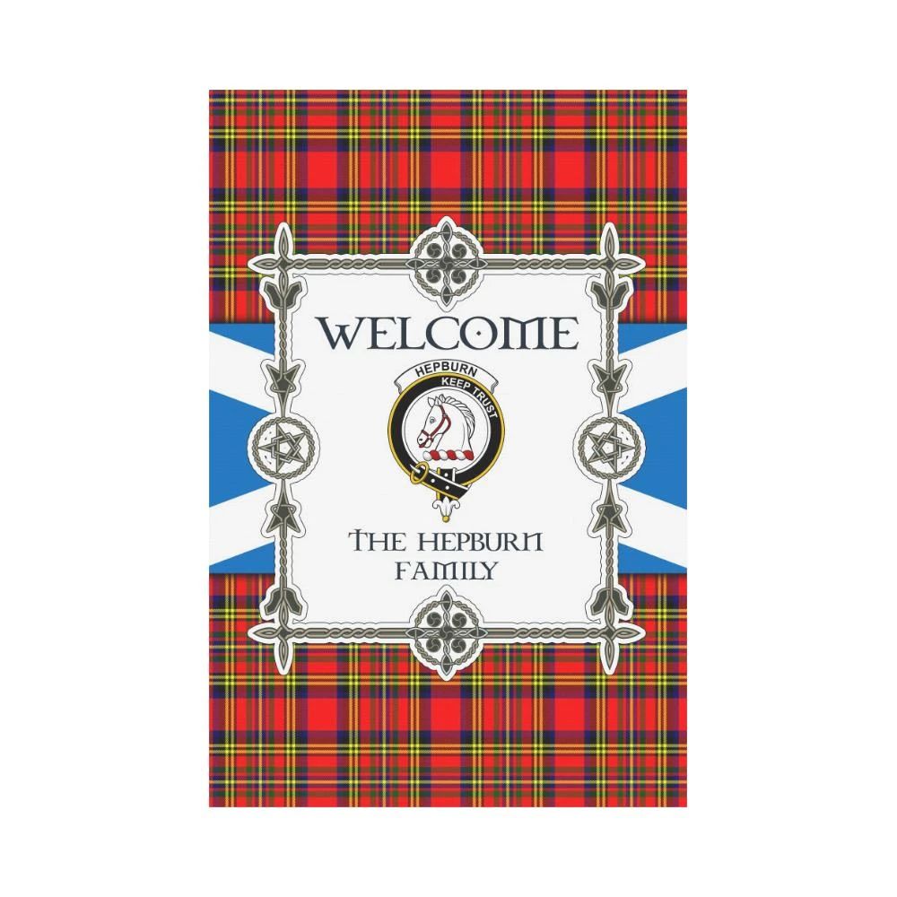 Hepburn Clan Garden Flag, Scottish Tartan Hepburn Clans Garden Flag New Style