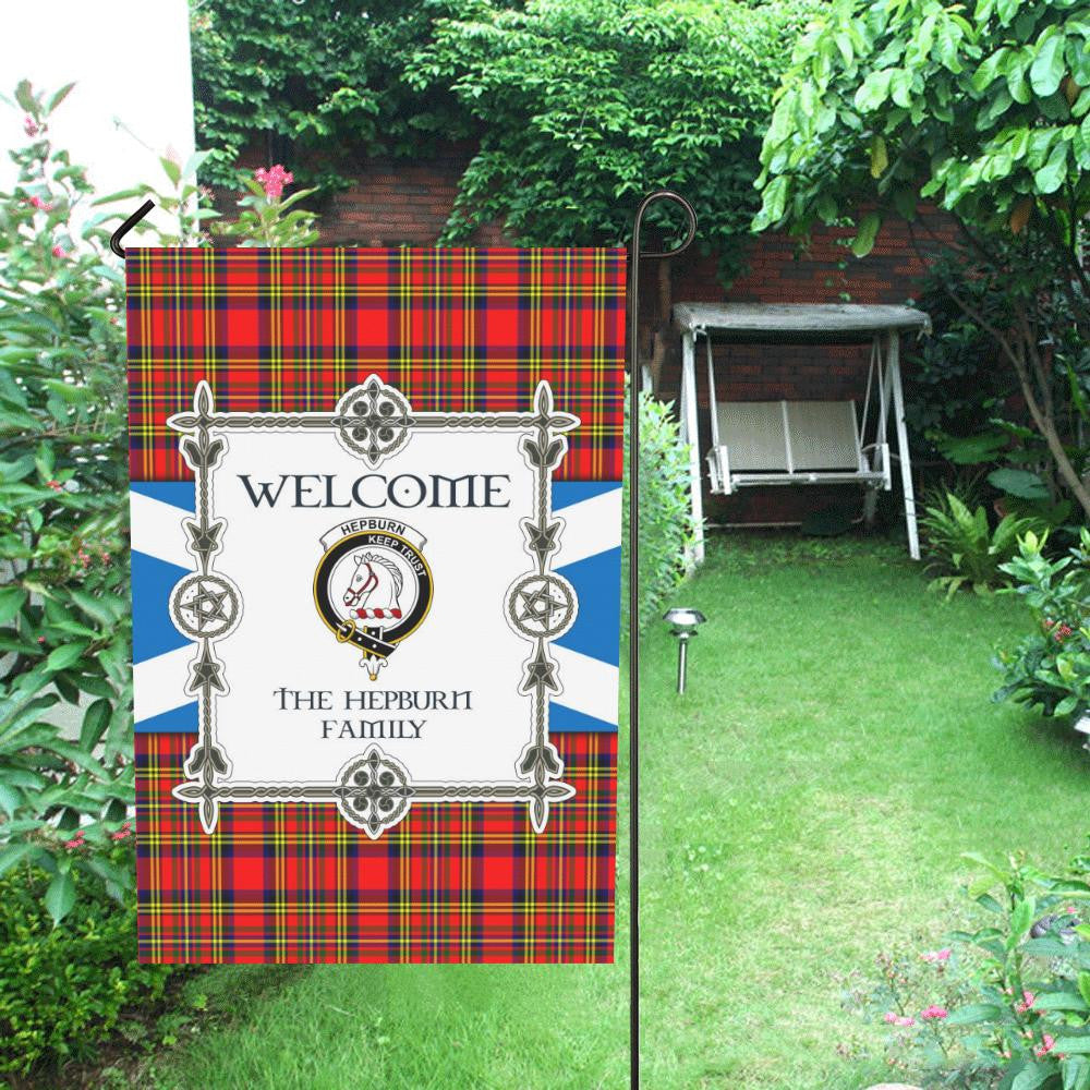 Hepburn Clan Garden Flag, Scottish Tartan Hepburn Clans Garden Flag New Style