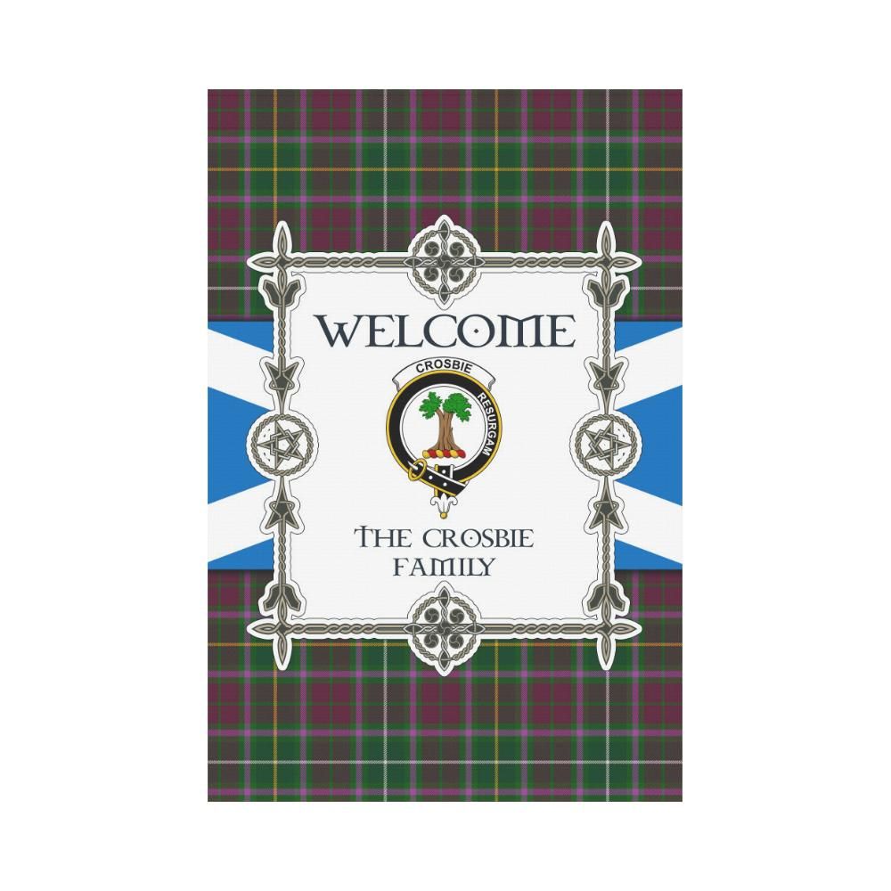 Crosbie Clan Garden Flag, Scottish Tartan Crosbie Clans Garden Flag New Style
