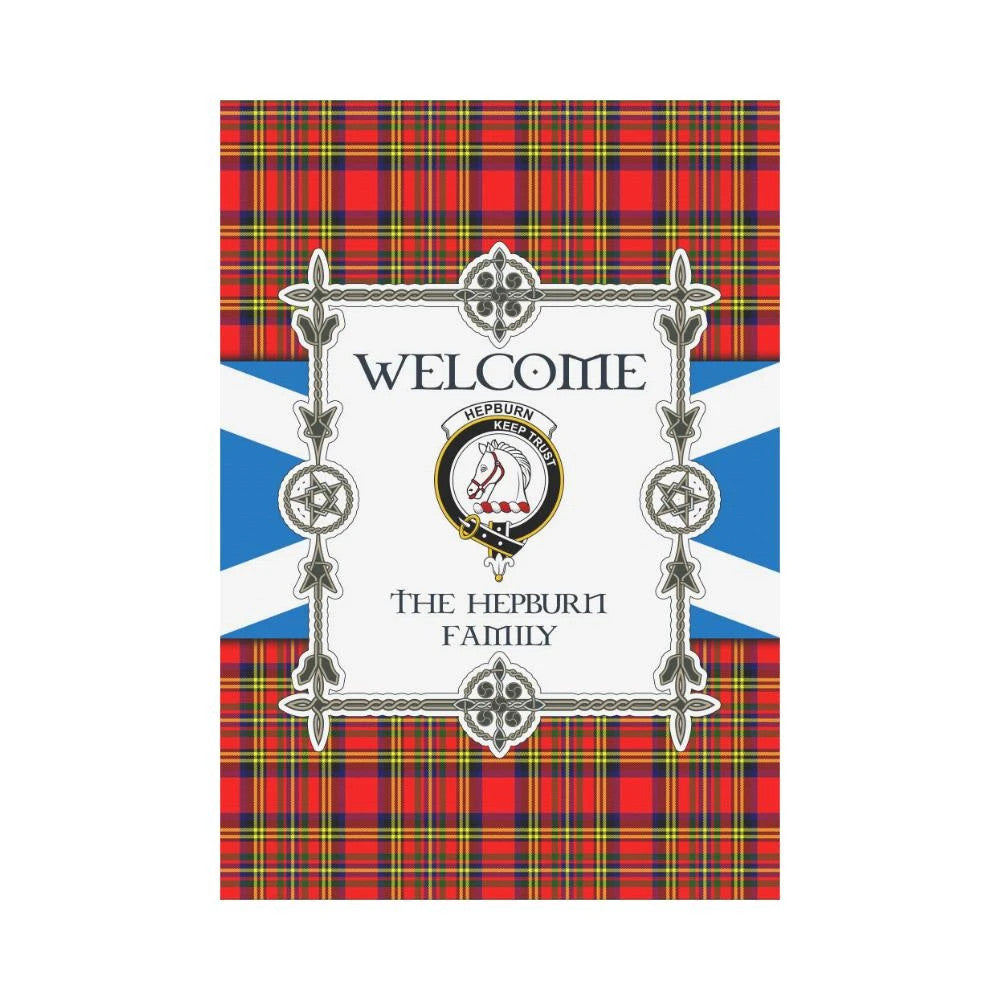 Hepburn Clan Garden Flag, Scottish Tartan Hepburn Clans Garden Flag New Style