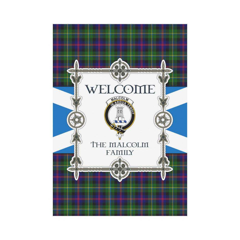 Malcolm Clan Garden Flag, Scottish Tartan Malcolm Clans Garden Flag New Style