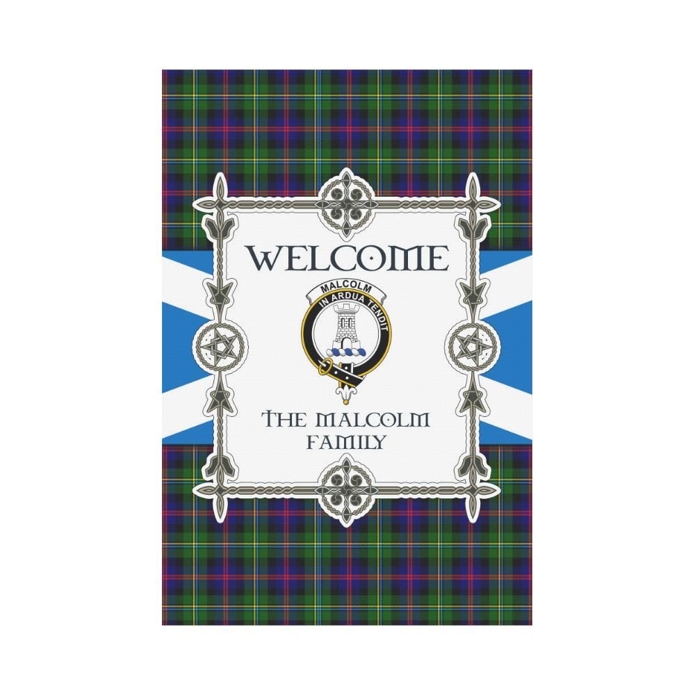 Malcolm Clan Garden Flag, Scottish Tartan Malcolm Clans Garden Flag New Style