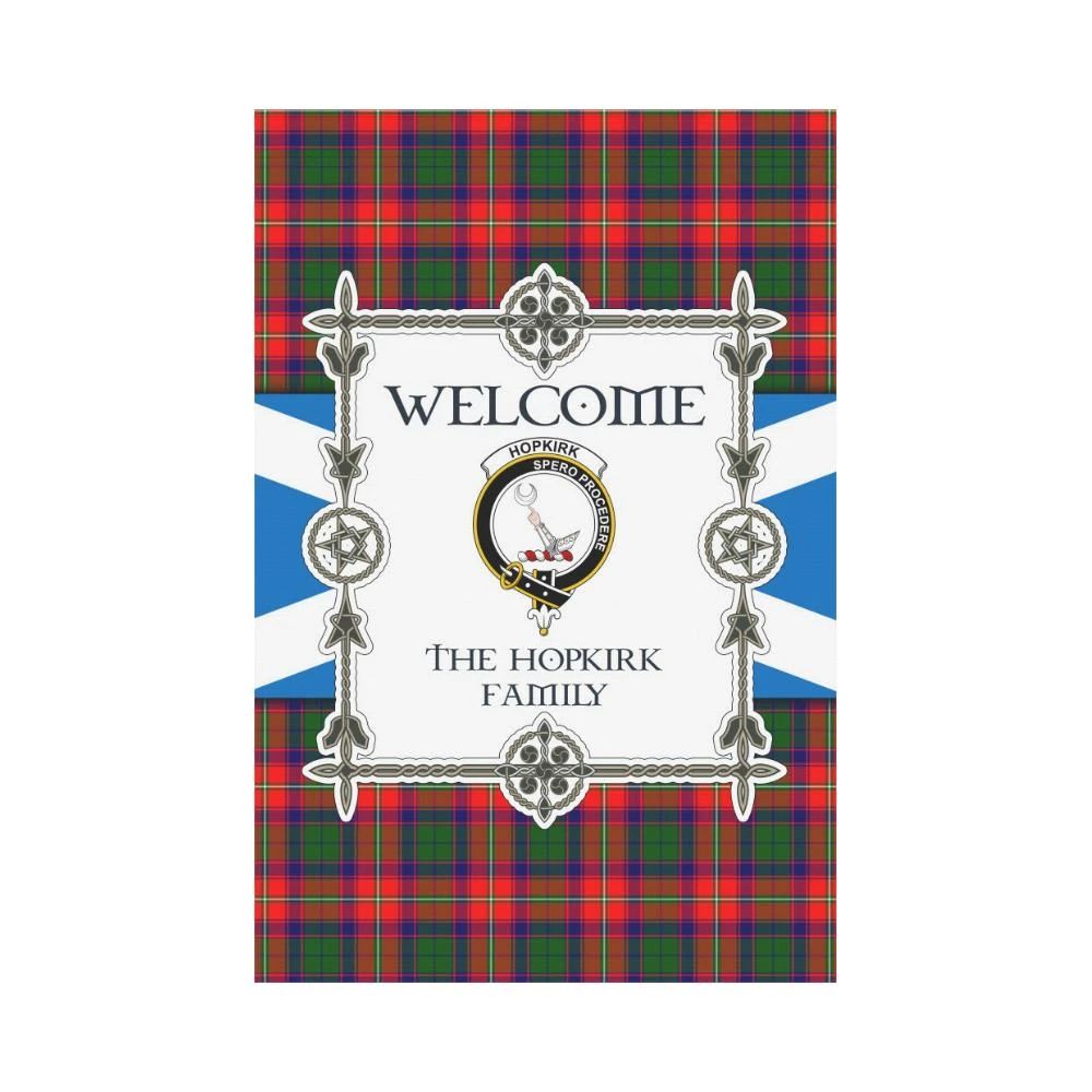 Hopkirk Clan Garden Flag, Scottish Tartan Hopkirk Clans Garden Flag New Style