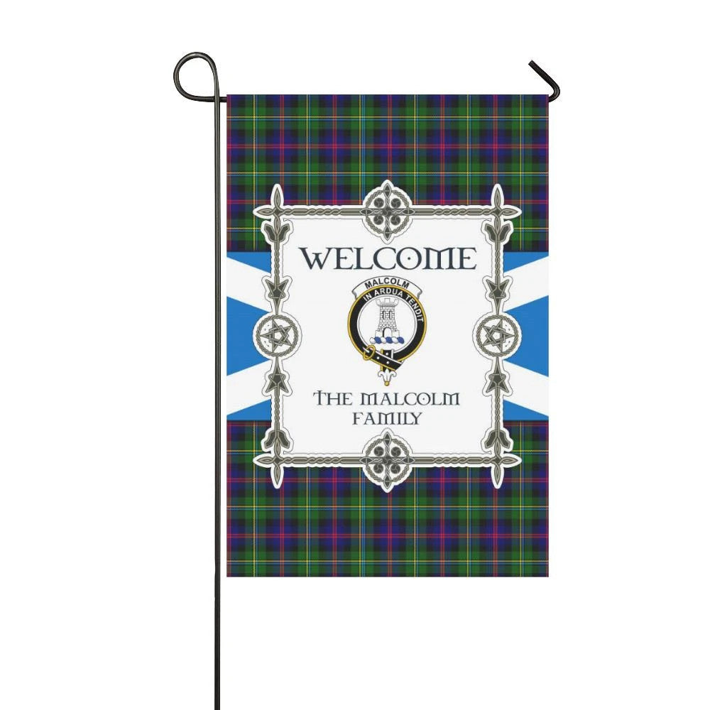 Malcolm Clan Garden Flag, Scottish Tartan Malcolm Clans Garden Flag New Style