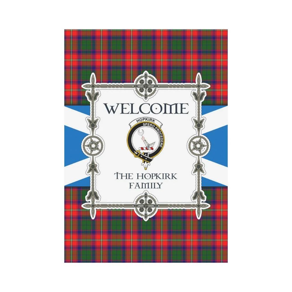 Hopkirk Clan Garden Flag, Scottish Tartan Hopkirk Clans Garden Flag New Style