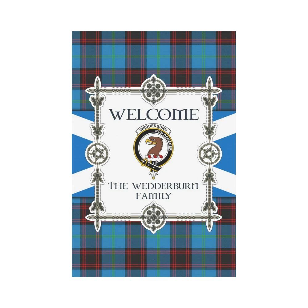 Wedderburn Clan Garden Flag, Scottish Tartan Wedderburn Clans Garden Flag New Style