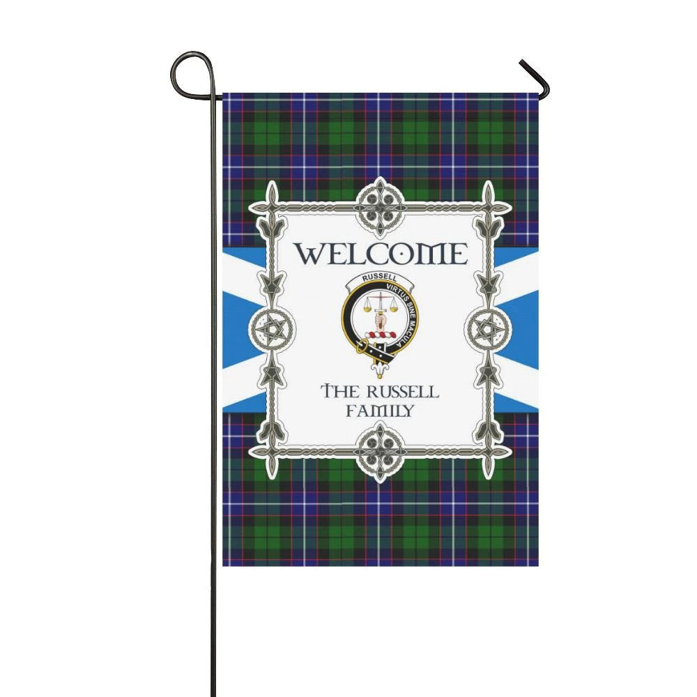 Russell Clan Garden Flag, Scottish Tartan Russell Clans Garden Flag New Style