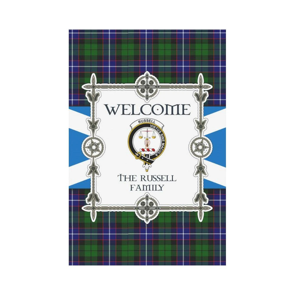 Russell Clan Garden Flag, Scottish Tartan Russell Clans Garden Flag New Style