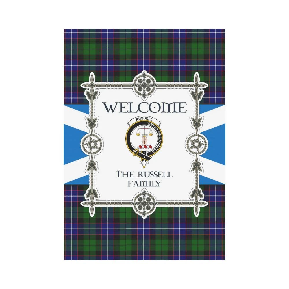 Russell Clan Garden Flag, Scottish Tartan Russell Clans Garden Flag New Style