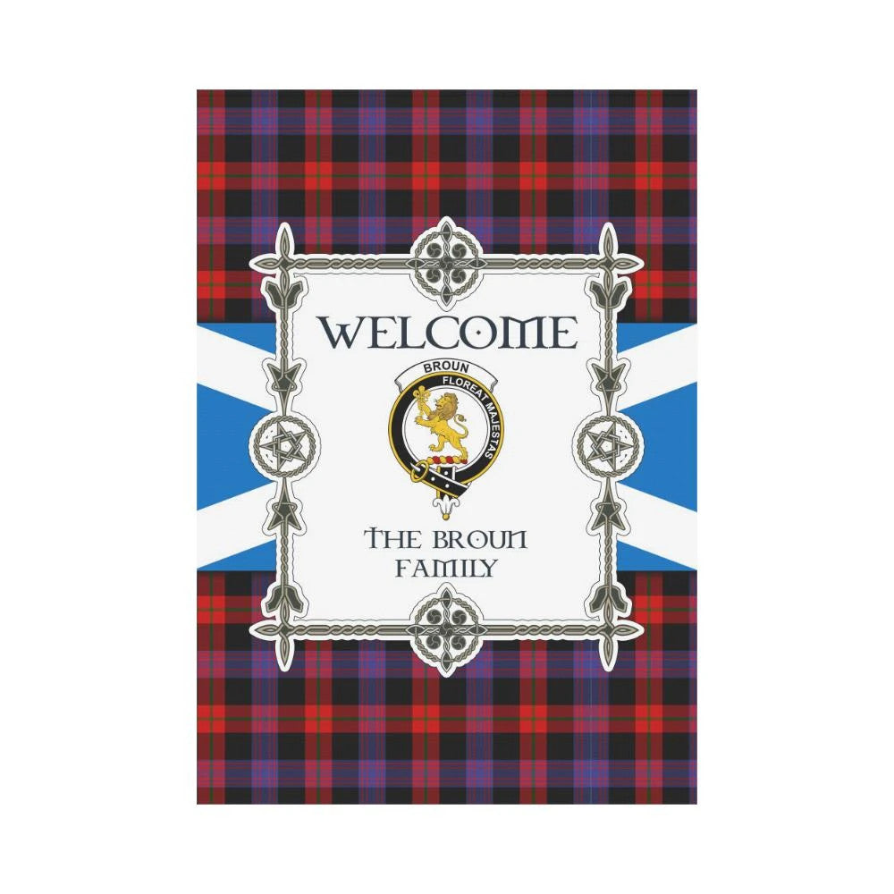 Broun Clan Garden Flag, Scottish Tartan Broun Clans Garden Flag New Style