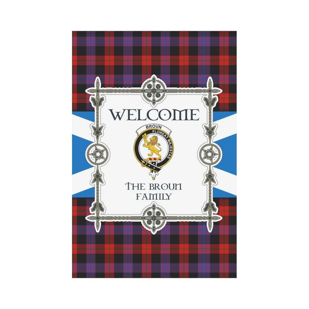 Broun Clan Garden Flag, Scottish Tartan Broun Clans Garden Flag New Style