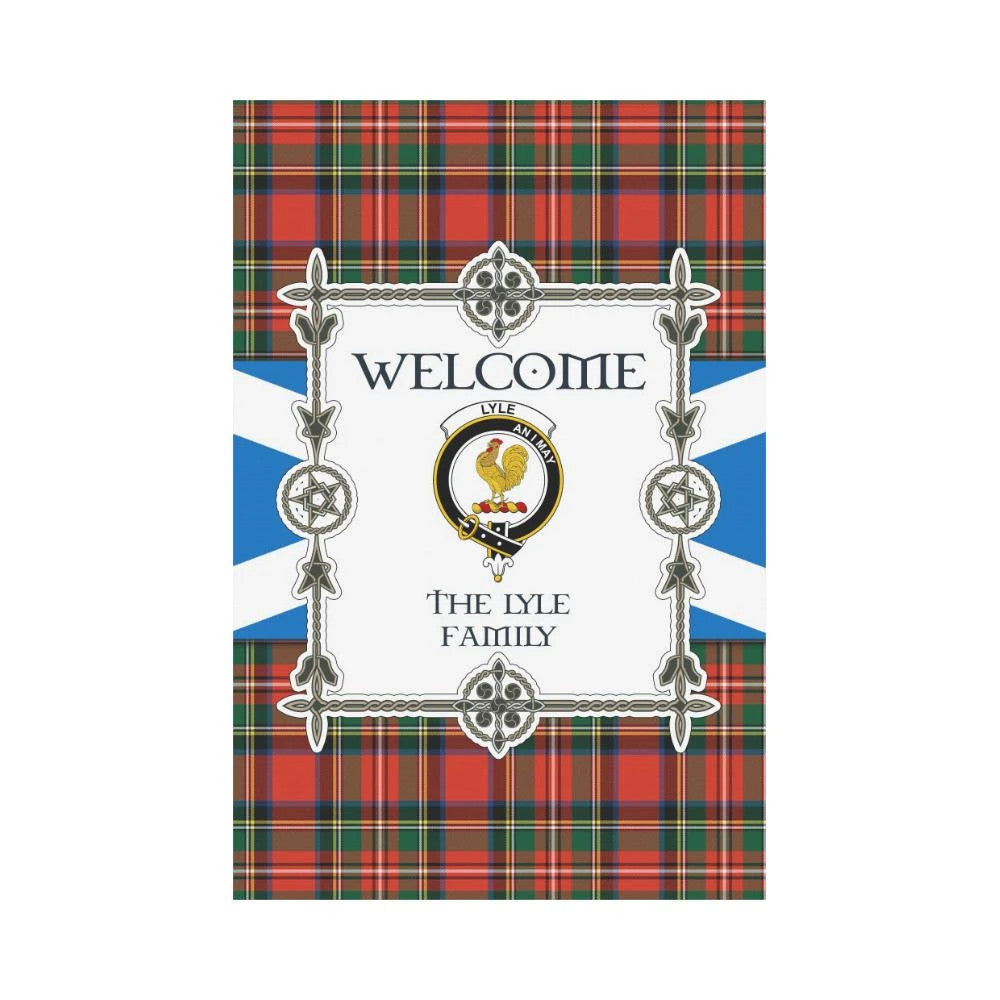 Lyle Clan Garden Flag, Scottish Tartan Lyle Clans Garden Flag New Style