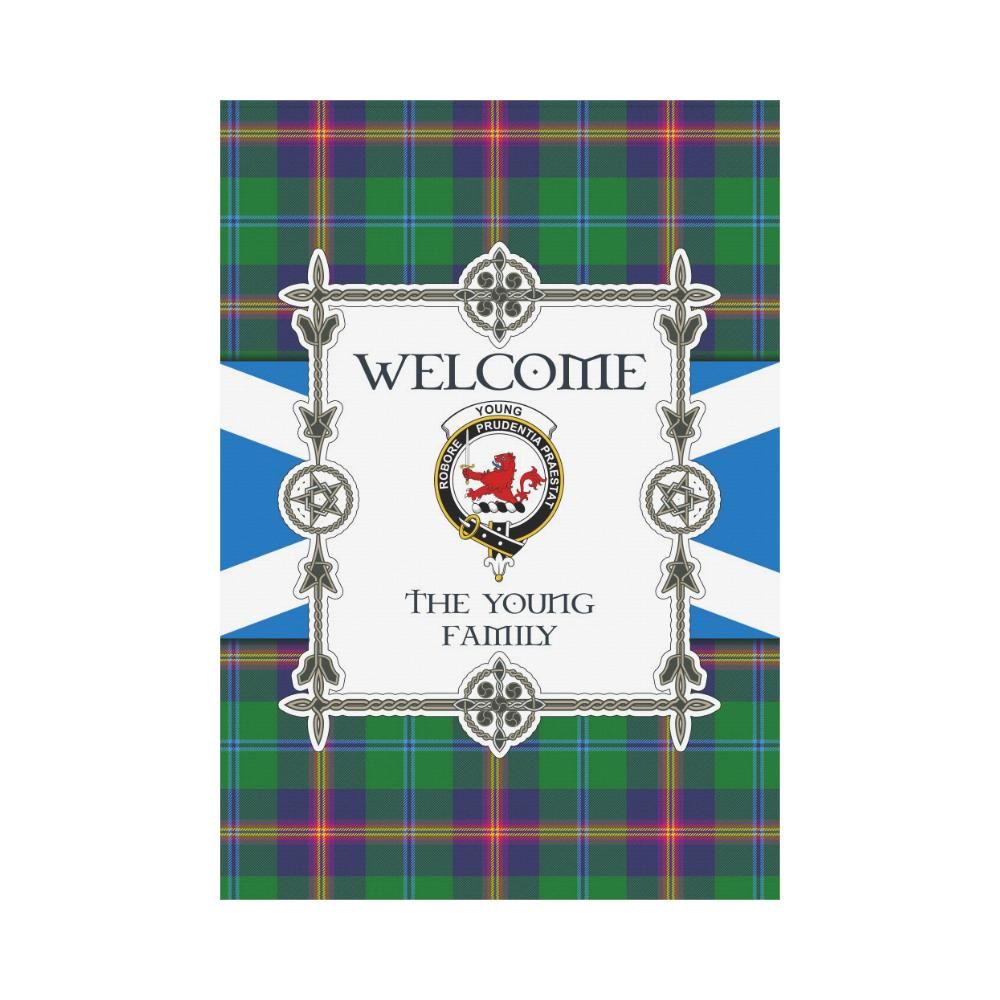 Young Clan Garden Flag, Scottish Tartan Young Clans Garden Flag New Style
