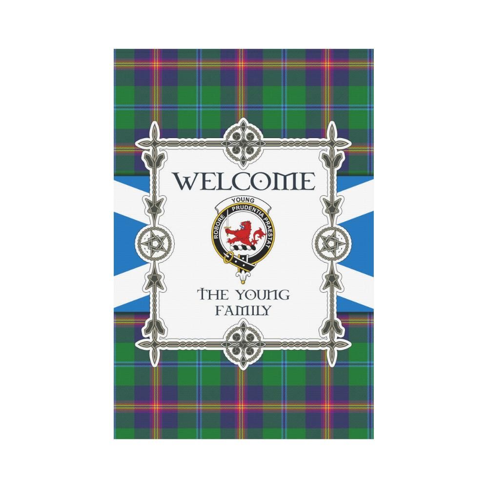 Young Clan Garden Flag, Scottish Tartan Young Clans Garden Flag New Style