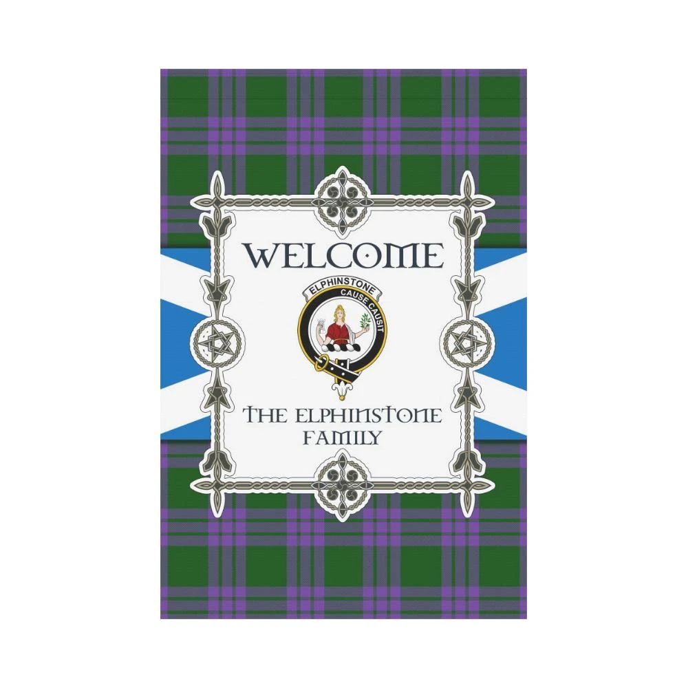 Elphinstone Clan Garden Flag, Scottish Tartan Elphinstone Clans Garden Flag New Style