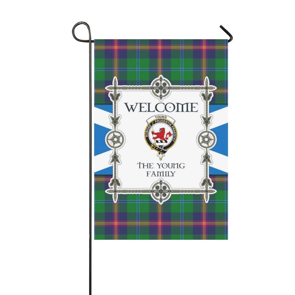 Young Clan Garden Flag, Scottish Tartan Young Clans Garden Flag New Style